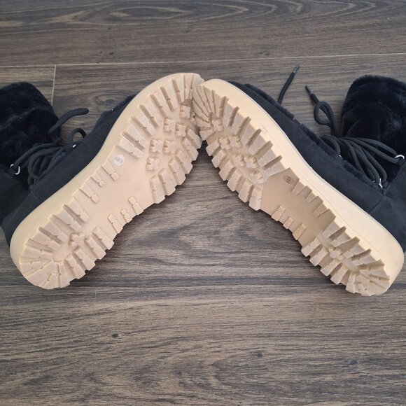 NWOT J.Lo Faux Fur Suede Booties Size 8.5 Fall Winter Streetwear Warm Comfy - Picture 5 of 8